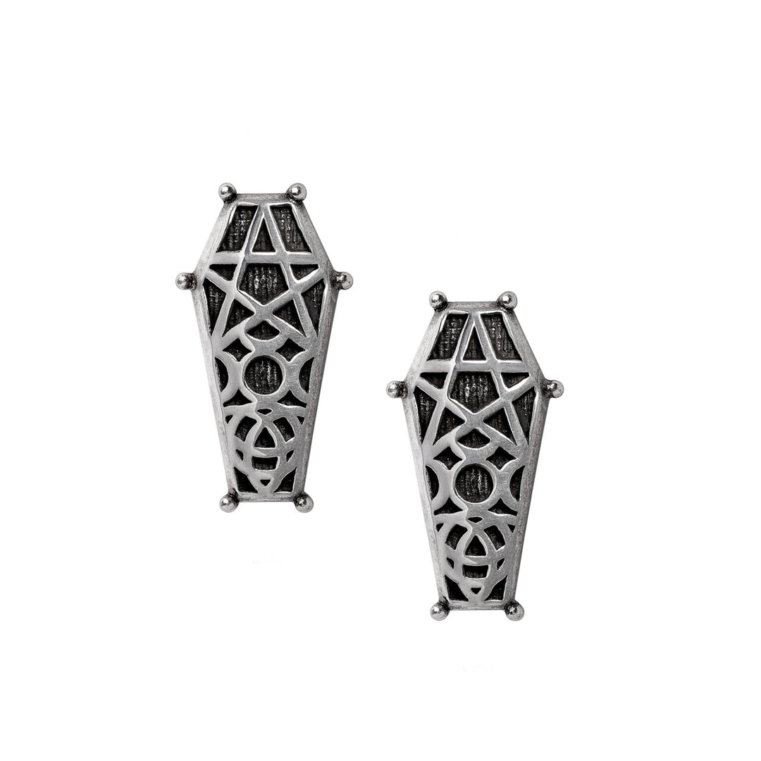 Hex Coffin Stud Earrings