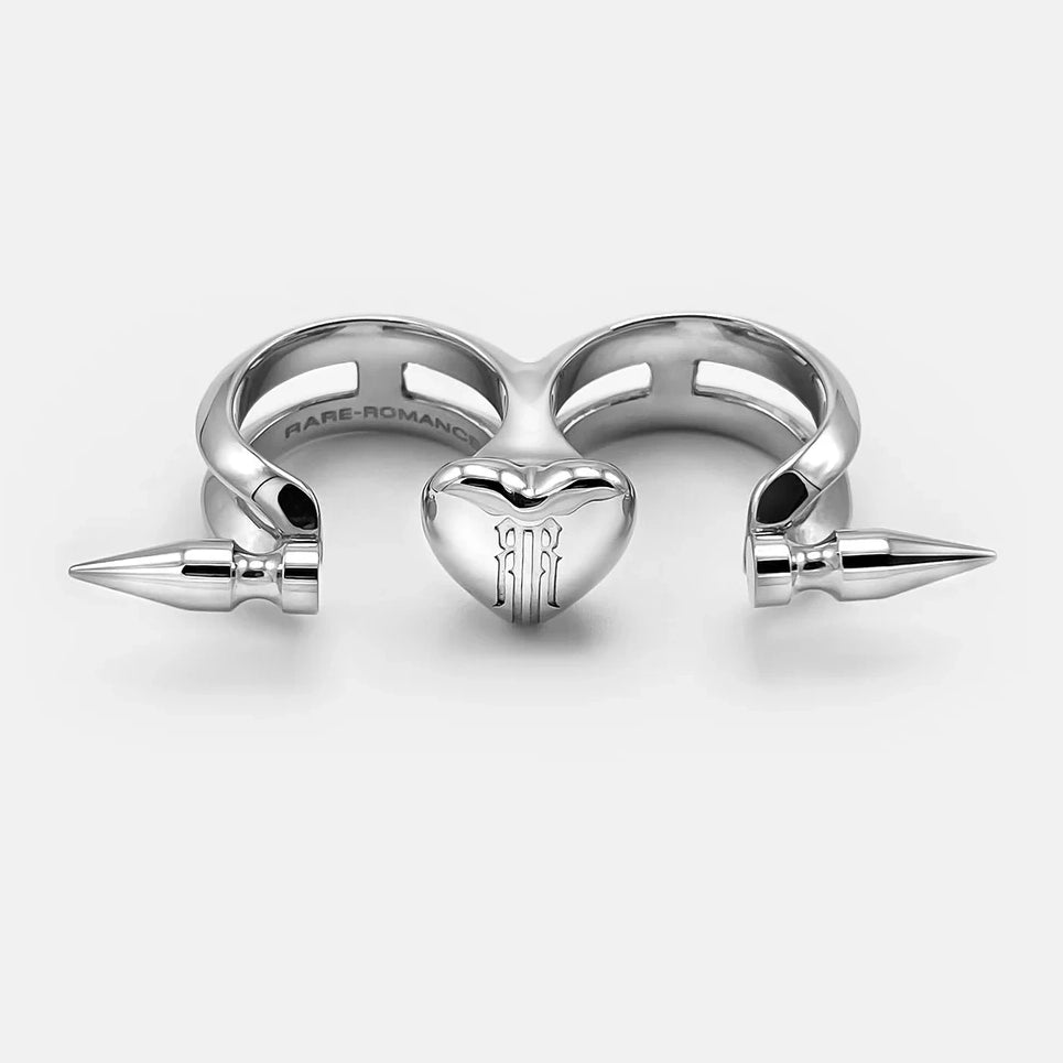 Spiked Double Heart Ring