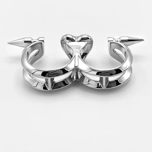 Spiked Double Heart Ring