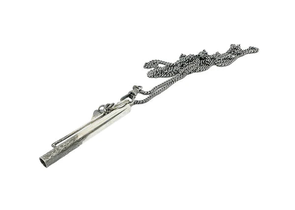 Qamar Silver Tube Pendant Necklace - NX01