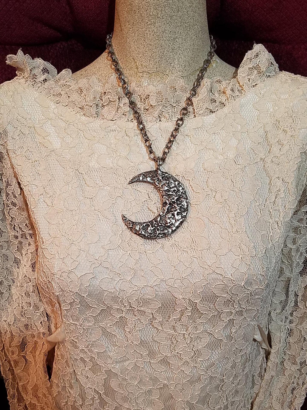 Double-Sided Crescent Moon Pendant