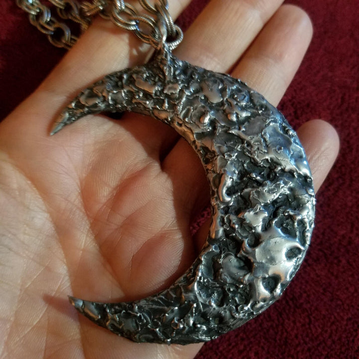 Double-Sided Crescent Moon Pendant